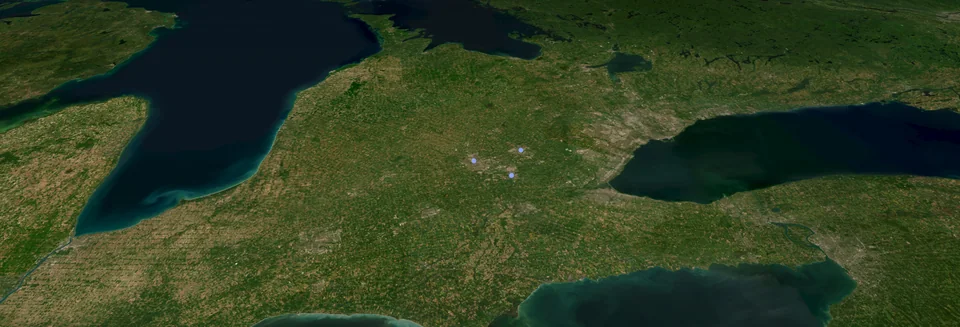 Southern Ontario and the Great Lakes in a recorded KW Live regional view.